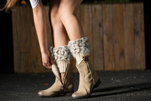 Load image into Gallery viewer, Boot cuff thick short-sleeved thick thick bamboo knit wool yarn socks - 3