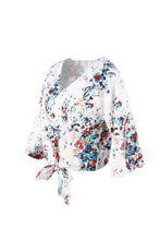 Load image into Gallery viewer, Digital Printed Floral Large Size Strap Fashion Chiffon Top