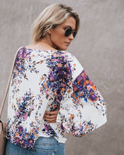 Load image into Gallery viewer, Digital Printed Floral Large Size Strap Fashion Chiffon Top