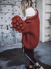 Load image into Gallery viewer, Knit Hollow Long Sleeve Cardigan Outwear Sweater