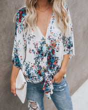 Load image into Gallery viewer, Digital Printed Floral Large Size Strap Fashion Chiffon Top