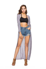 Load image into Gallery viewer, Solid color Long loose sweater coat female V-neck casual cardigan