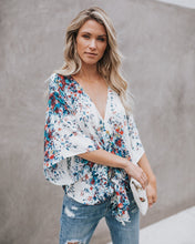 Load image into Gallery viewer, Digital Printed Floral Large Size Strap Fashion Chiffon Top