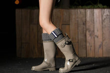 Load image into Gallery viewer, Boot cuff thick short-sleeved thick thick bamboo knit wool yarn socks - 2