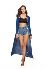 Load image into Gallery viewer, Solid color Long loose sweater coat female V-neck casual cardigan