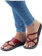 Load image into Gallery viewer, Europe and The United States Beach Toe Flat Slippers Women's Shoes