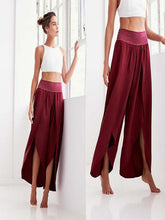 Load image into Gallery viewer, Solid Color Wide Leg Split Bottom Casual Pants
