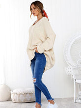 Load image into Gallery viewer, Solid Color V-neck Loose Sweater Tops