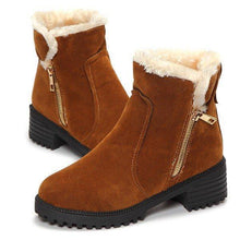 Load image into Gallery viewer, Warm Scrub Short Boots Side Zipper Mid Heel Ankle Shoes