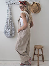 Load image into Gallery viewer, High-Waist Loose Suspender Trousers