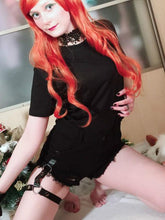 Load image into Gallery viewer, Sexy Rivet Ring Harness Band Decoration Casual Summer Jeans Shorts Girls Black Shorts