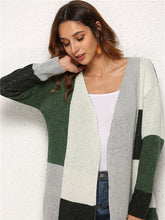Load image into Gallery viewer, Color Matching Knitting Long Sleeves Cardigans Tops