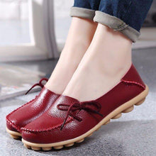 Load image into Gallery viewer, Big Size Pure Color Slip On Lace Up Soft Sole Comfortable Flat Loafers