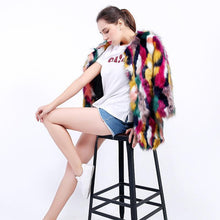 Load image into Gallery viewer, Faux Fur Multicolor Fox Fur Color Matching Coat