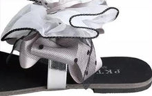 Load image into Gallery viewer, Big Size Butterflyknot Lace Bead Crystal Clip Toe Flat Flip Flops Sandals