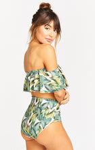 Load image into Gallery viewer, Strapless High Waist Floral Printed Off-the-shoulder Ruffled Swimsuit