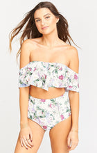 Load image into Gallery viewer, Strapless High Waist Floral Printed Off-the-shoulder Ruffled Swimsuit