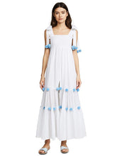 Load image into Gallery viewer, 2018 Summer Boho Pompoms Split Beach Maxi Dress