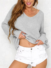 Load image into Gallery viewer, Fashion Solid Color V-neck Halterback Bandage Sweater Tops