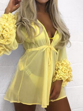 Load image into Gallery viewer, Sexy Long Sleeve Solid Color Swimwear Bikini Cover Up