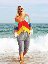 Load image into Gallery viewer, Colorful Knit Loose Long Sleeve Sweater