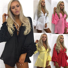 Load image into Gallery viewer, Sexy Long Sleeve Solid Color Swimwear Bikini Cover Up