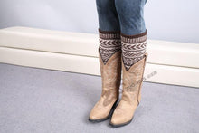 Load image into Gallery viewer, Boot cuff thick short-sleeved thick thick bamboo knit wool yarn socks - 4