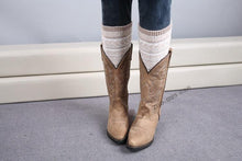 Load image into Gallery viewer, Boot cuff thick short-sleeved thick thick bamboo knit wool yarn socks - 4
