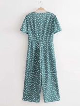 Load image into Gallery viewer, Floral V Neck Short Sleeve Summer Jumpsuit