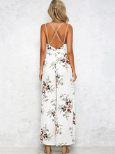 Load image into Gallery viewer, Floral Backless Split Jumpsuit Rompers