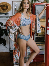 Load image into Gallery viewer, New Woman Crane Positioning Flower Kimono Cardigan Cover up