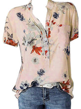 Load image into Gallery viewer, Fashion Women Blouses Printing Pocket Plus SizeShort Sleeve Tops