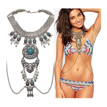 Load image into Gallery viewer, Sexy Boho Statement Turquoise Necklace Body Chains