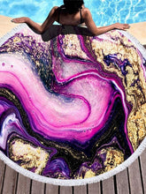 Load image into Gallery viewer, Big Round Beach Towel Colorful Quicksand Print Shower Bath Towels Beach Mat