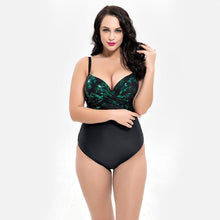 Load image into Gallery viewer, Siamese Women's Triangle Cross Print Large Size Swimsuit