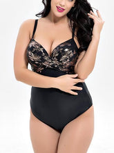 Load image into Gallery viewer, Siamese Women's Triangle Cross Print Large Size Swimsuit