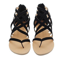Load image into Gallery viewer, Knitted Toe Roman Sandals Female Summer Flat Large Size Women's Shoes