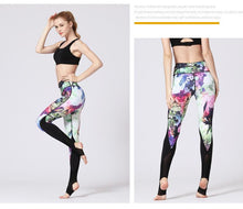 Load image into Gallery viewer, Printing Quick-drying Yoga Pants Sports Leggings Digital Printing Feet Length Yoga Pants
