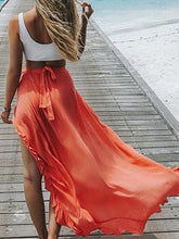 Load image into Gallery viewer, Women's Beach Short Skirt Lace Up Irregular Vacation Beach Coverup