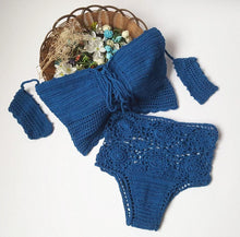 Load image into Gallery viewer, Off Shoulder Hollow Hook High Waist Bikini Swimsuit