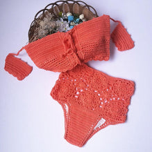 Load image into Gallery viewer, Off Shoulder Hollow Hook High Waist Bikini Swimsuit