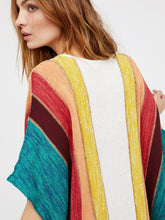 Load image into Gallery viewer, Rainbow Strips Loose Knitting Hollow Beach Blouses Bikinis