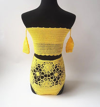 Load image into Gallery viewer, Off Shoulder Hollow Hook High Waist Bikini Swimsuit