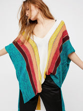 Load image into Gallery viewer, Rainbow Strips Loose Knitting Hollow Beach Blouses Bikinis