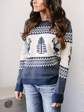 Load image into Gallery viewer, Autumn And Winter New Christmas Geometry Elk Jacquard Sweater