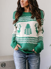 Load image into Gallery viewer, Autumn And Winter New Christmas Geometry Elk Jacquard Sweater