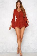 Load image into Gallery viewer, Summer Bohemian Wave Point V-Neck Print Jumpsuit