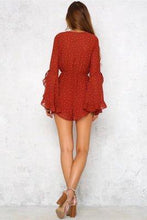 Load image into Gallery viewer, Summer Bohemian Wave Point V-Neck Print Jumpsuit