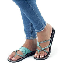 Load image into Gallery viewer, Europe and The United States Beach Toe Flat Slippers Women's Shoes