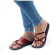 Load image into Gallery viewer, Europe and The United States Beach Toe Flat Slippers Women's Shoes